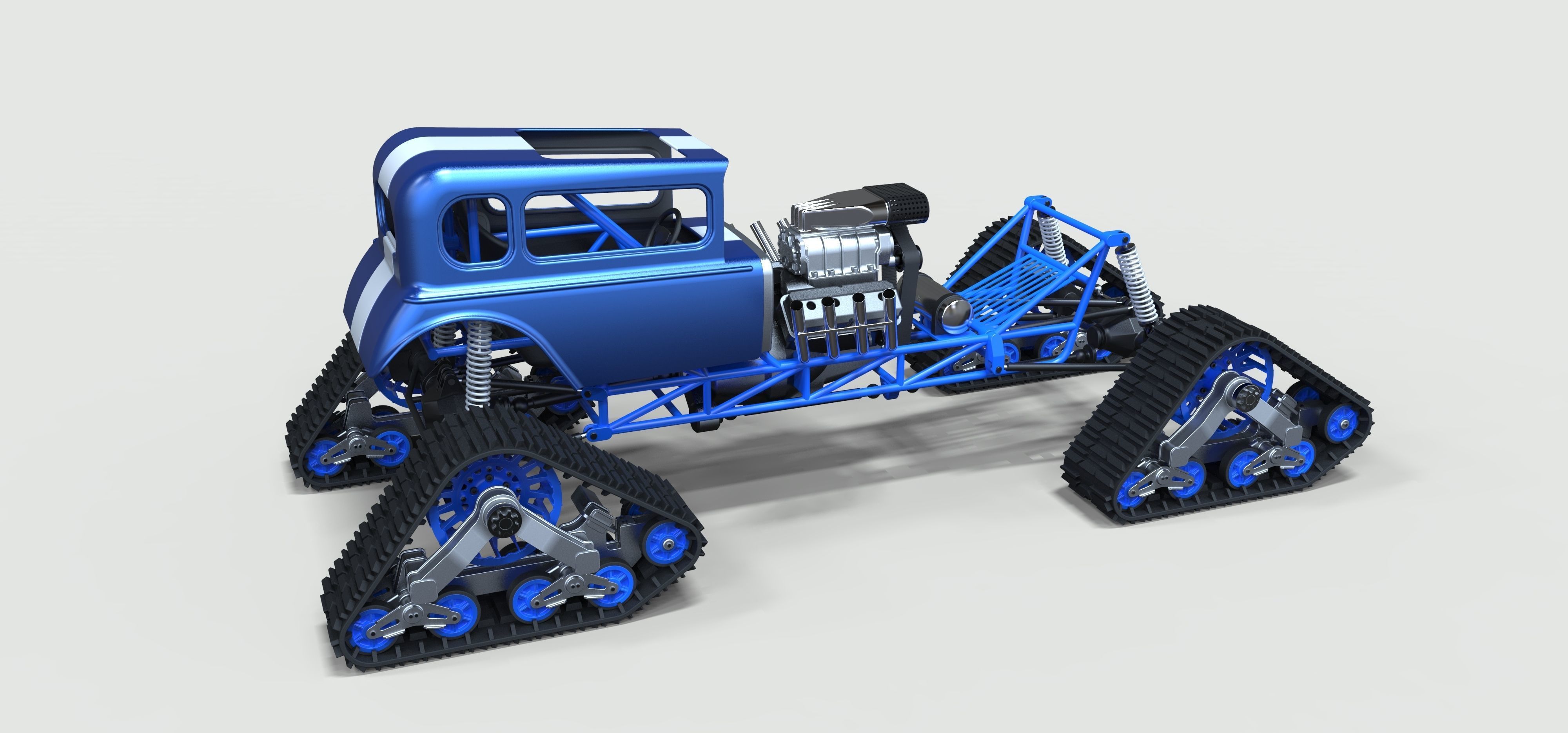 Hot Rod on tracks 3D model_9