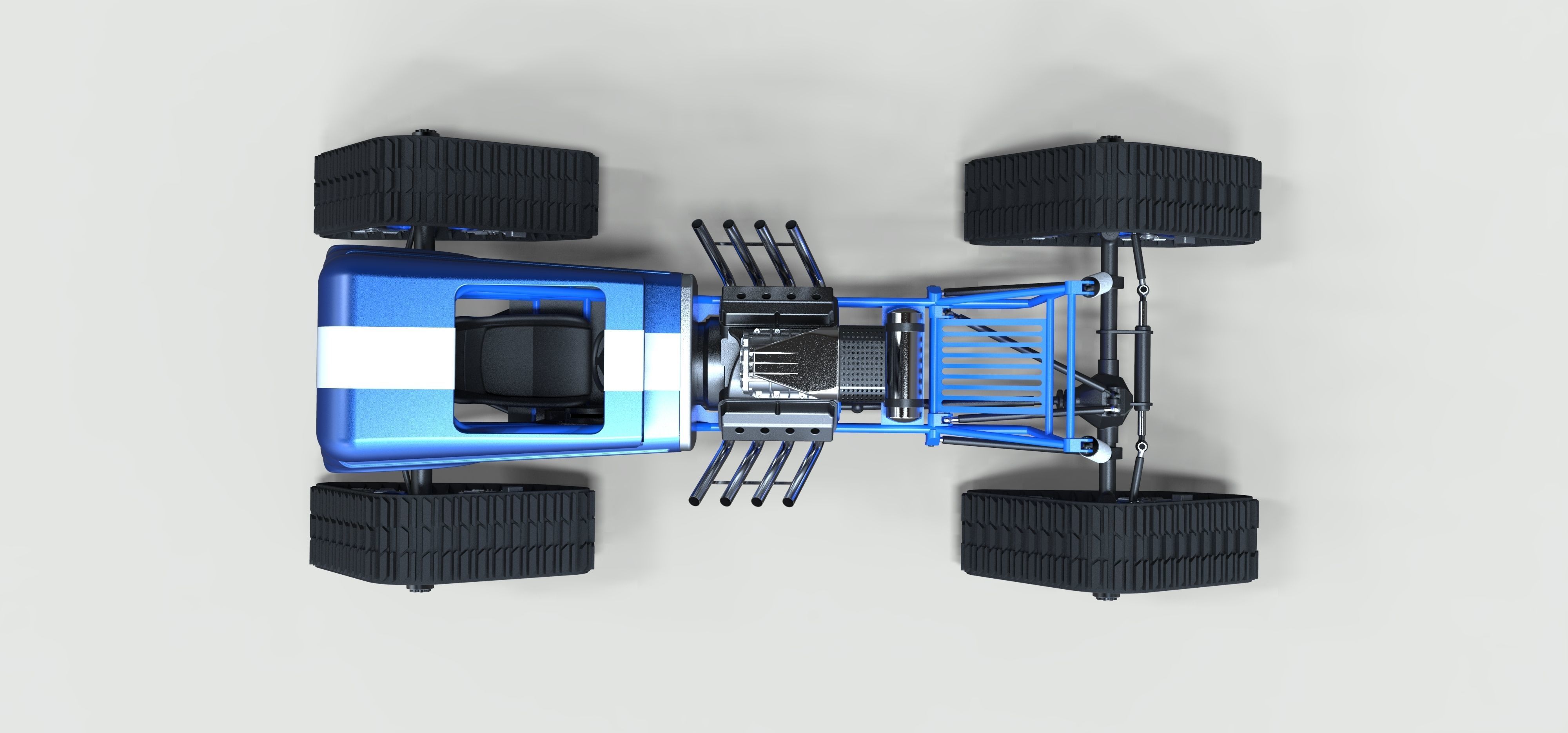 Hot Rod on tracks 3D model_8