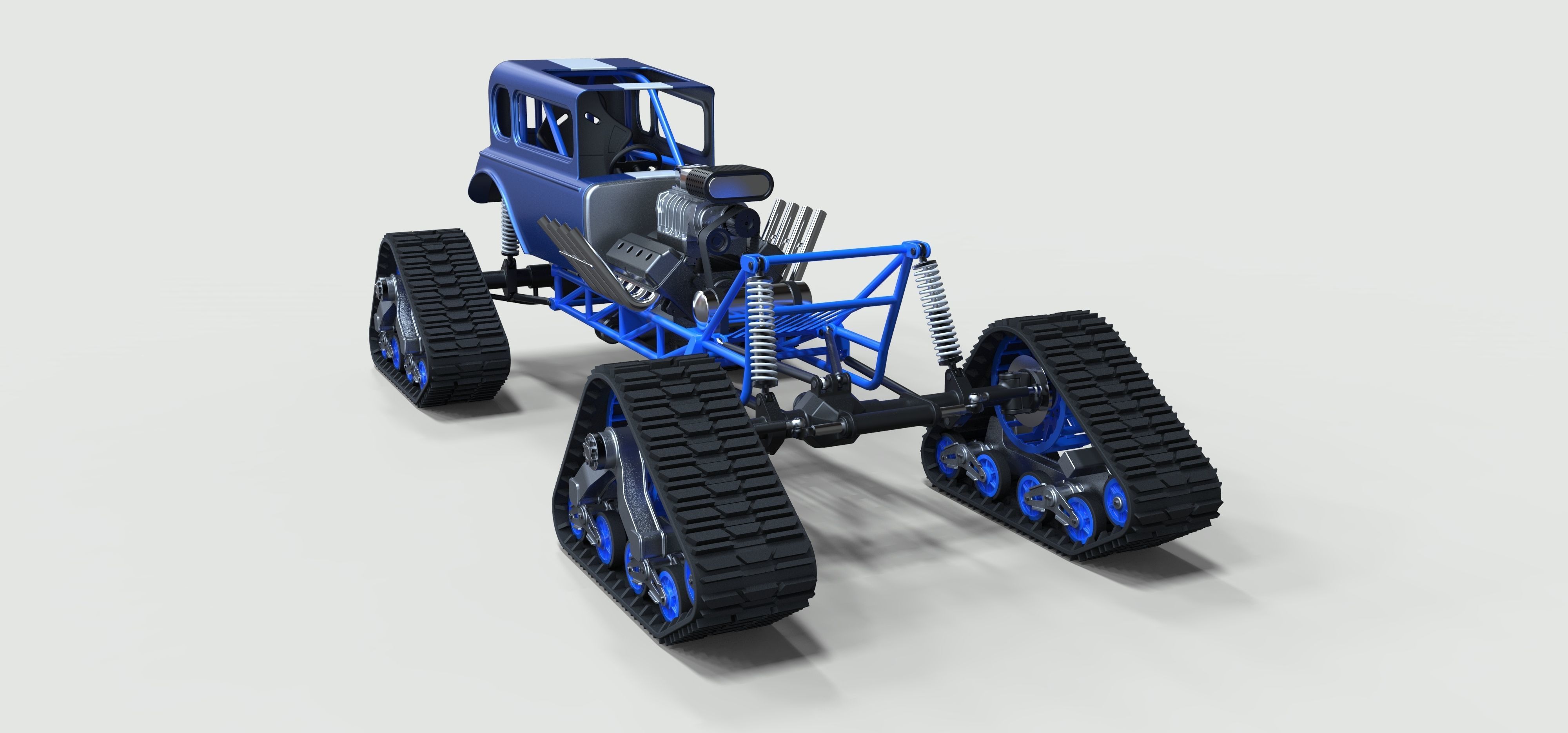 Hot Rod on tracks 3D model_2