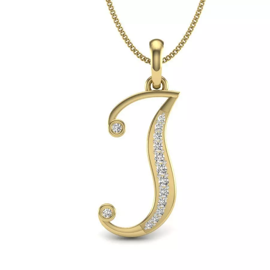 Alphabet-J pendant 3dm detail 3D print model 3D print model_0