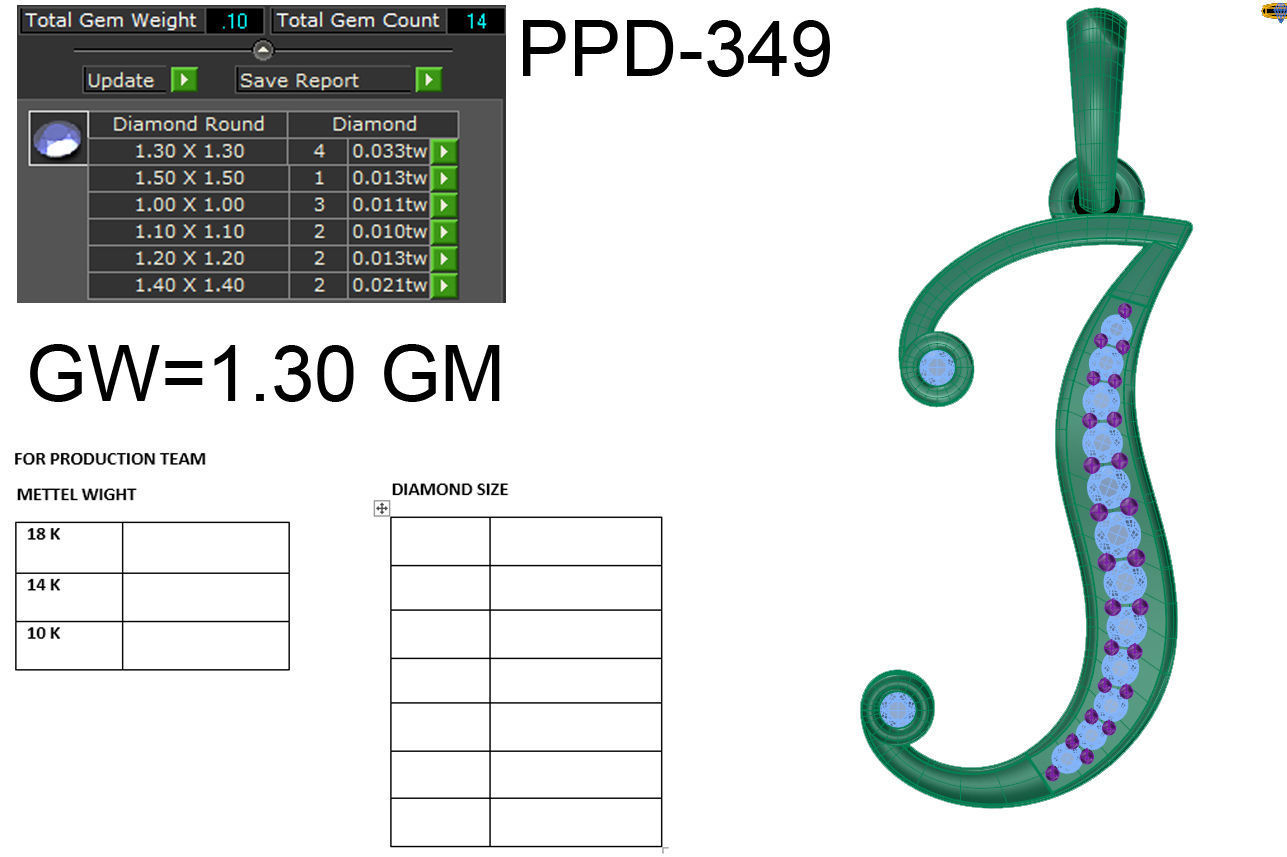 Alphabet-J pendant 3dm detail 3D print model 3D print model_1