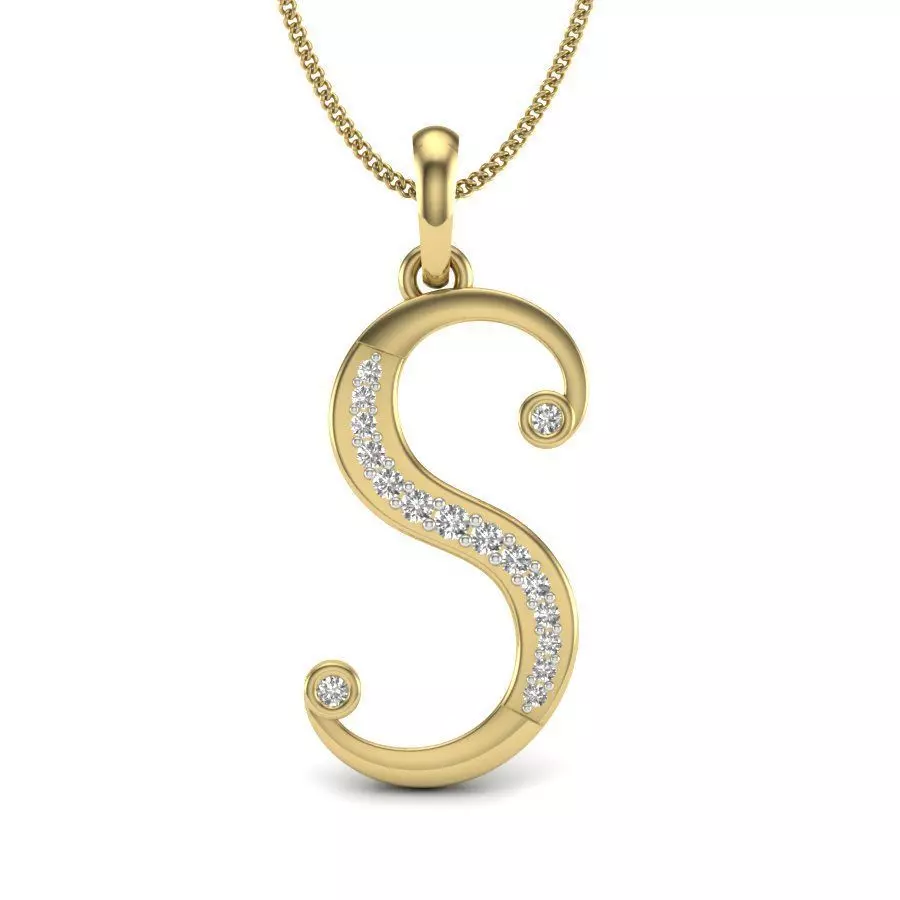 Alphabet-S pendant 3dm detail 3D print model 3D print model_0