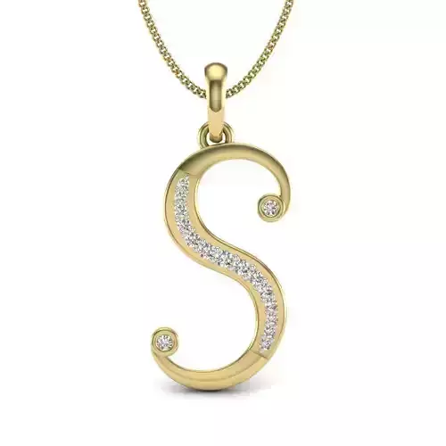 Alphabet-S pendant 3dm detail 3D print model 3D print model