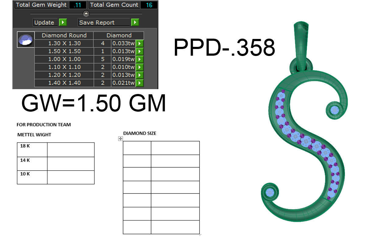Alphabet-S pendant 3dm detail 3D print model 3D print model_1