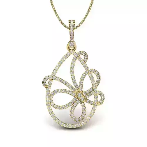 Women butterfly pendant 3dm detail 3D print model 3D print model