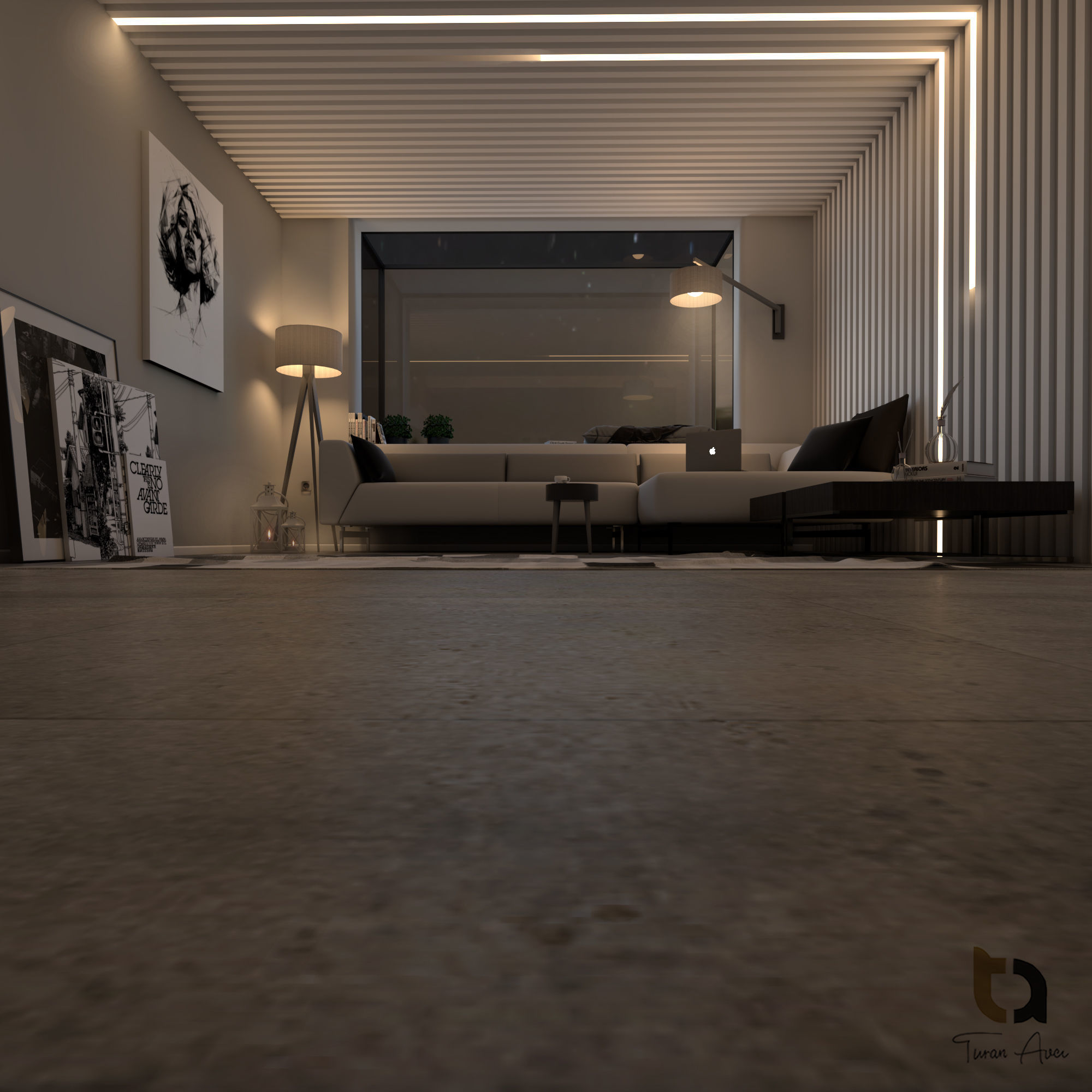 Living Room 3D model_4