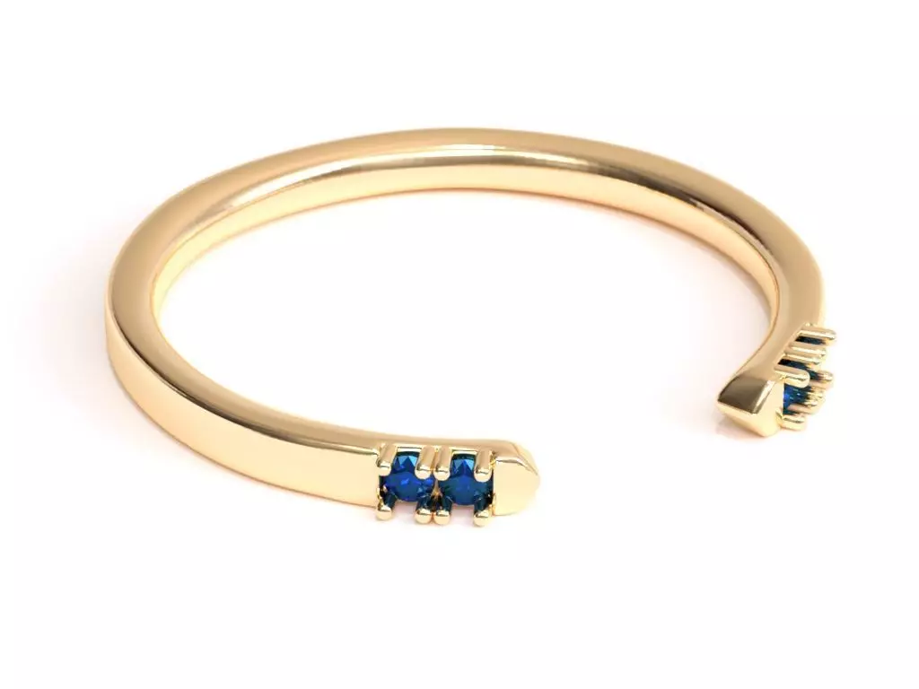 Perfect Open Matching Womens Band with Diamonds 3D print model