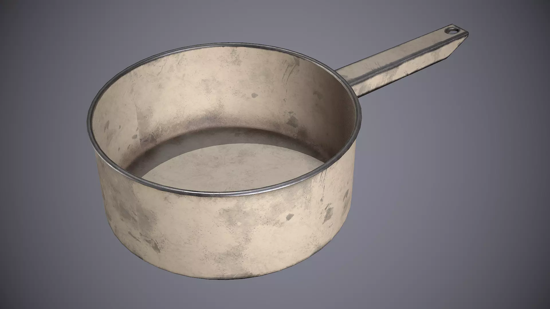 Dipper metal bucket Low-poly 3D model_0