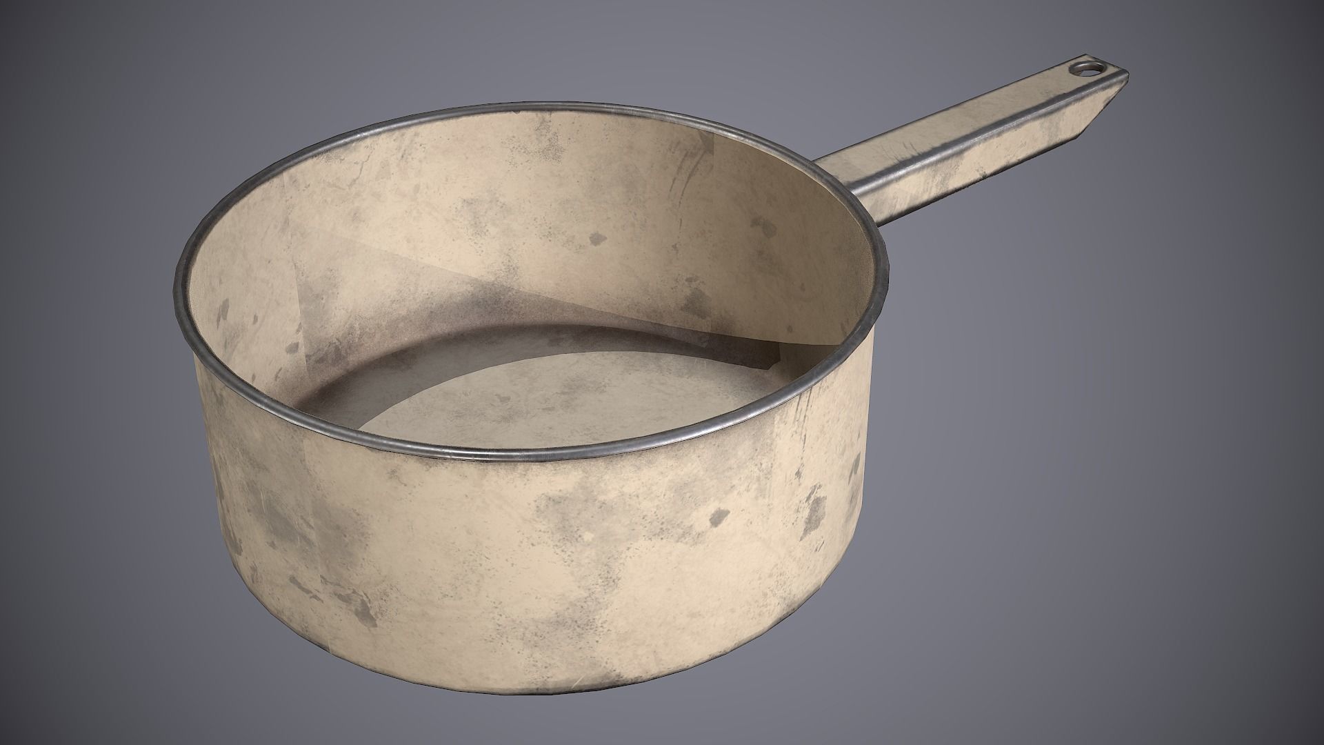 Dipper metal bucket Low-poly 3D model_1