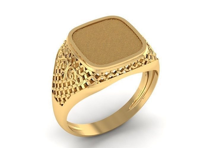 male signet with filigree 3D print model