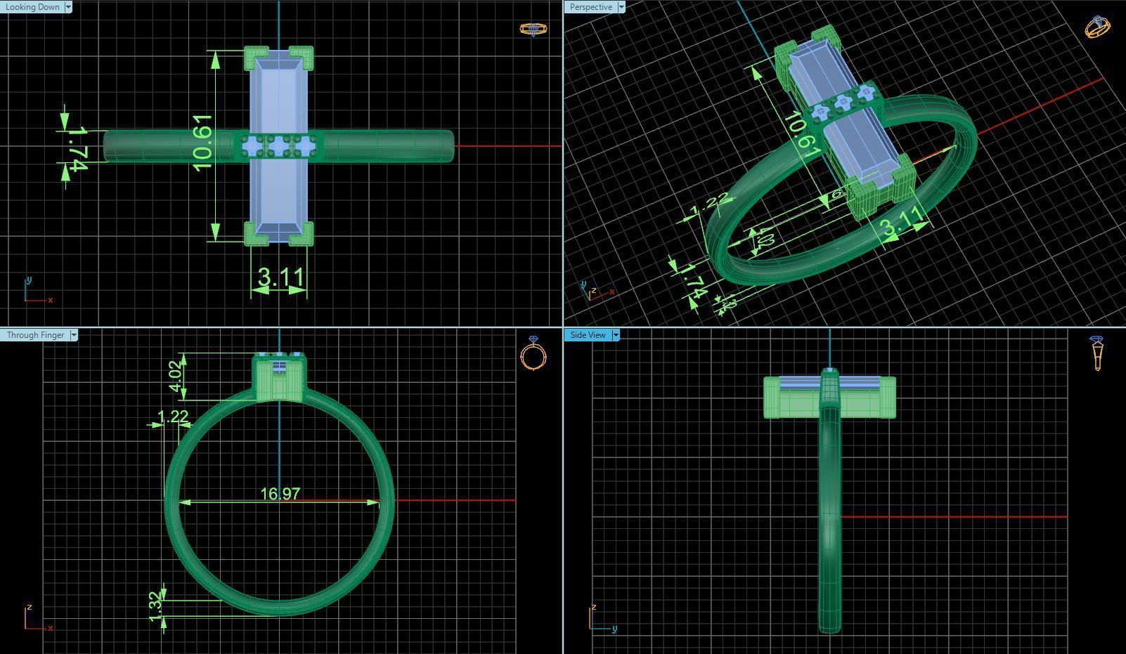 Unique Tourmaline Ring 3D print model_6