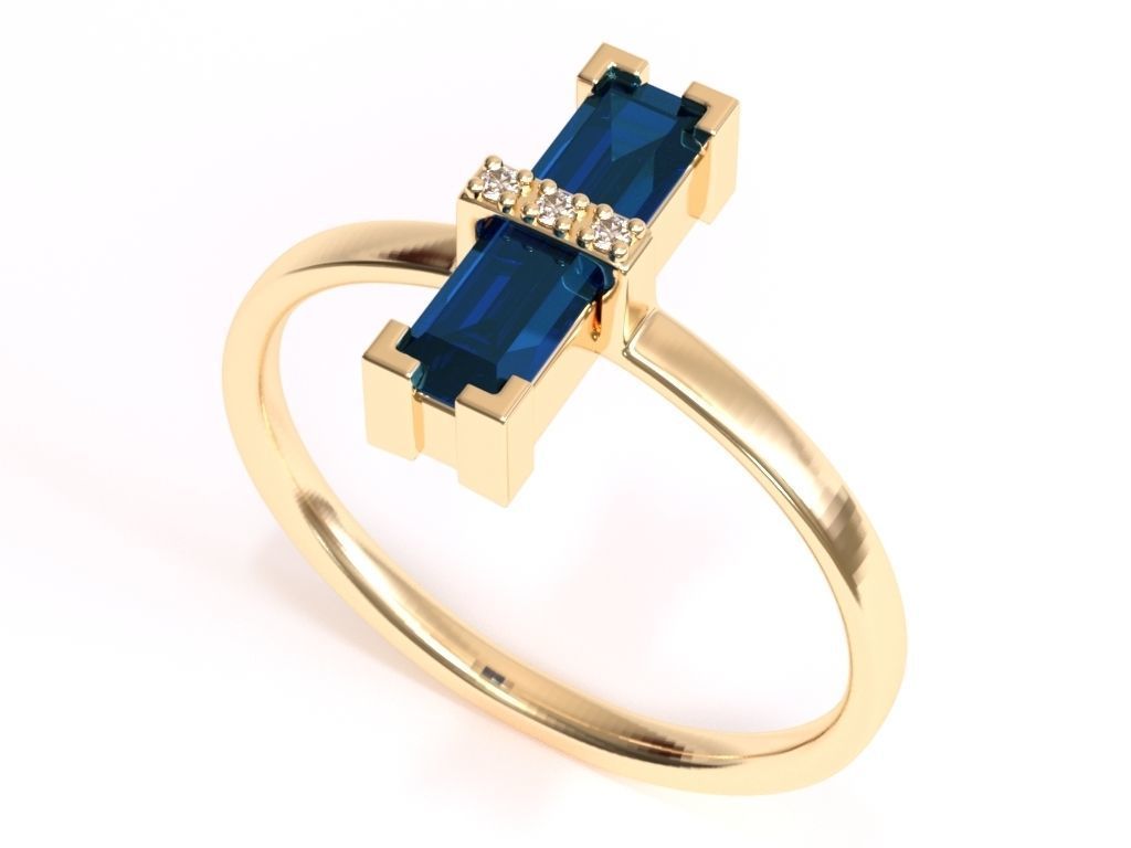Unique Tourmaline Ring 3D print model_3