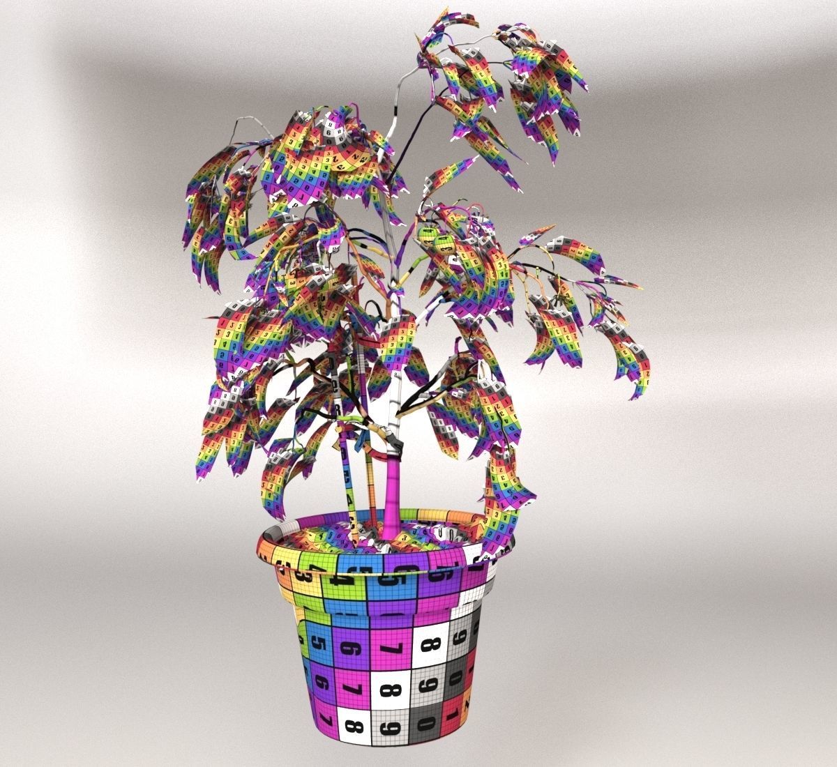 Tomato Plants in Wooden Crate 3D model_8