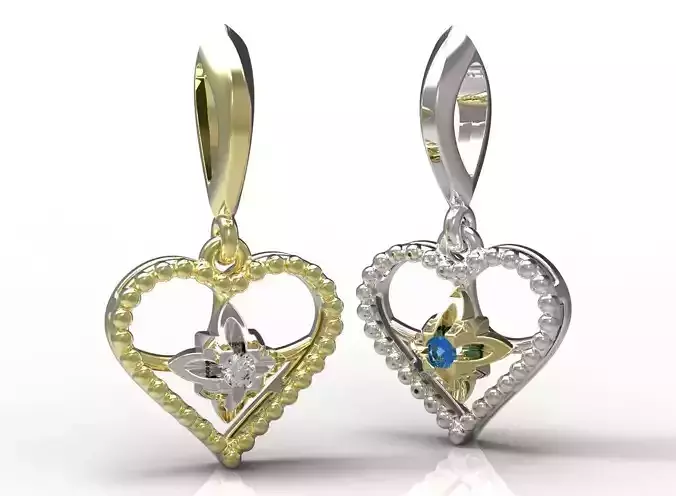Pendant heart gold with diamonds