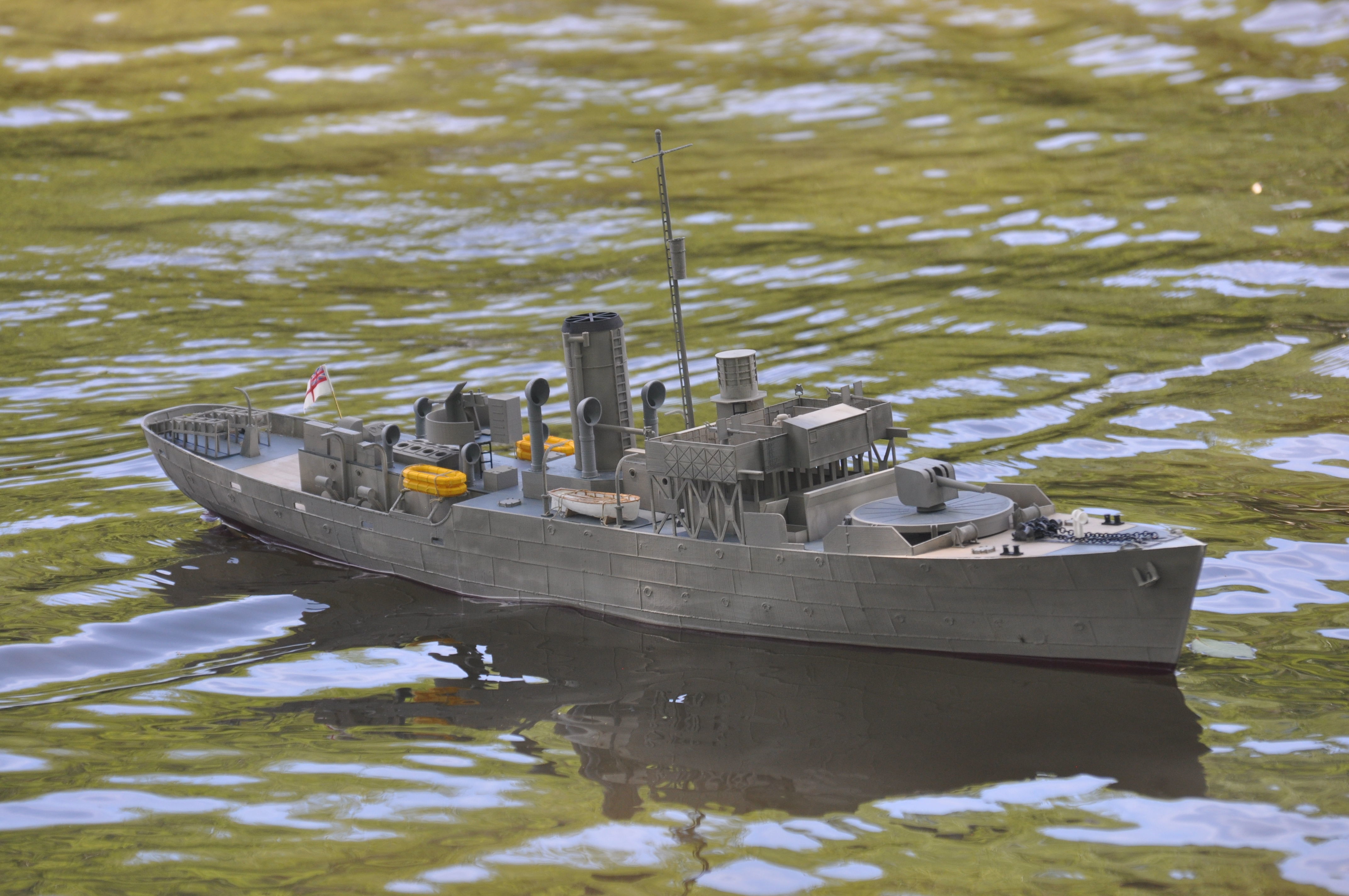 1 48 Flower Class Corvette RC Model Ship 3D print model_3