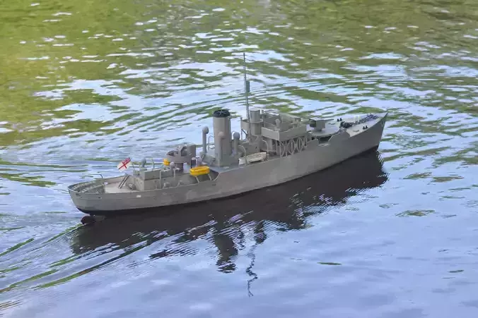 1 48 Flower Class Corvette RC Model Ship 3D print model