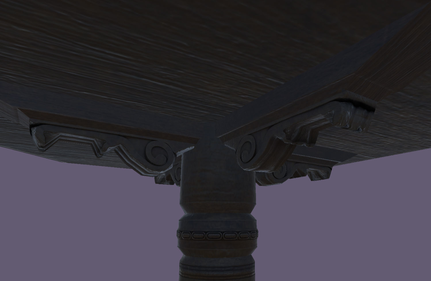 Old medieval round Table Low-poly 3D model_10