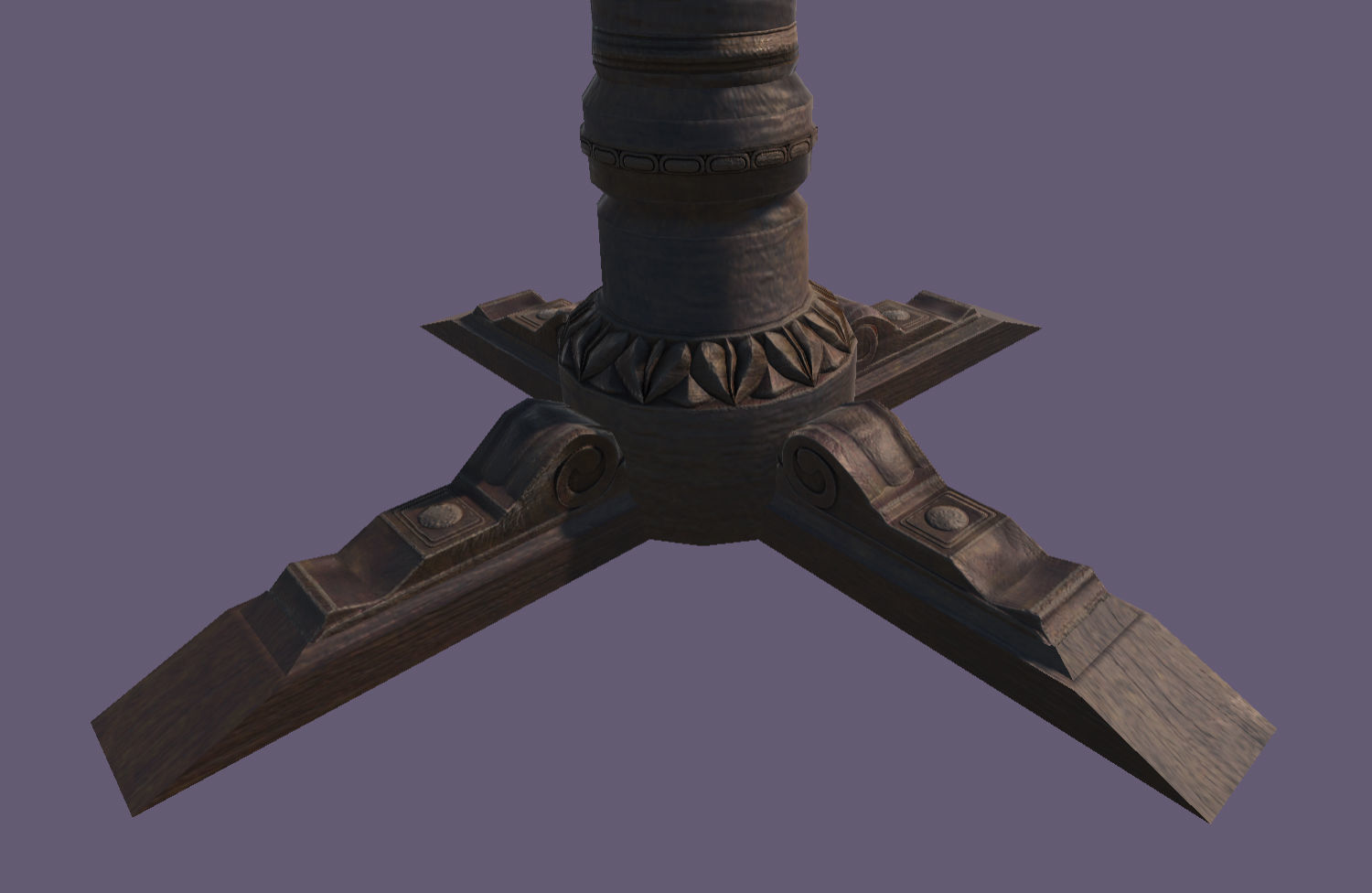 Old medieval round Table Low-poly 3D model_7