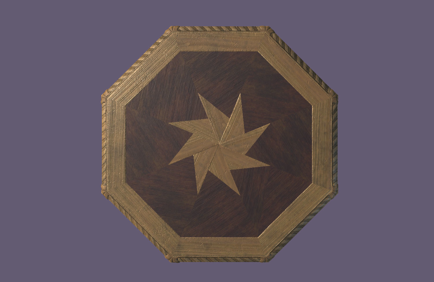 Old medieval round Table Low-poly 3D model_4