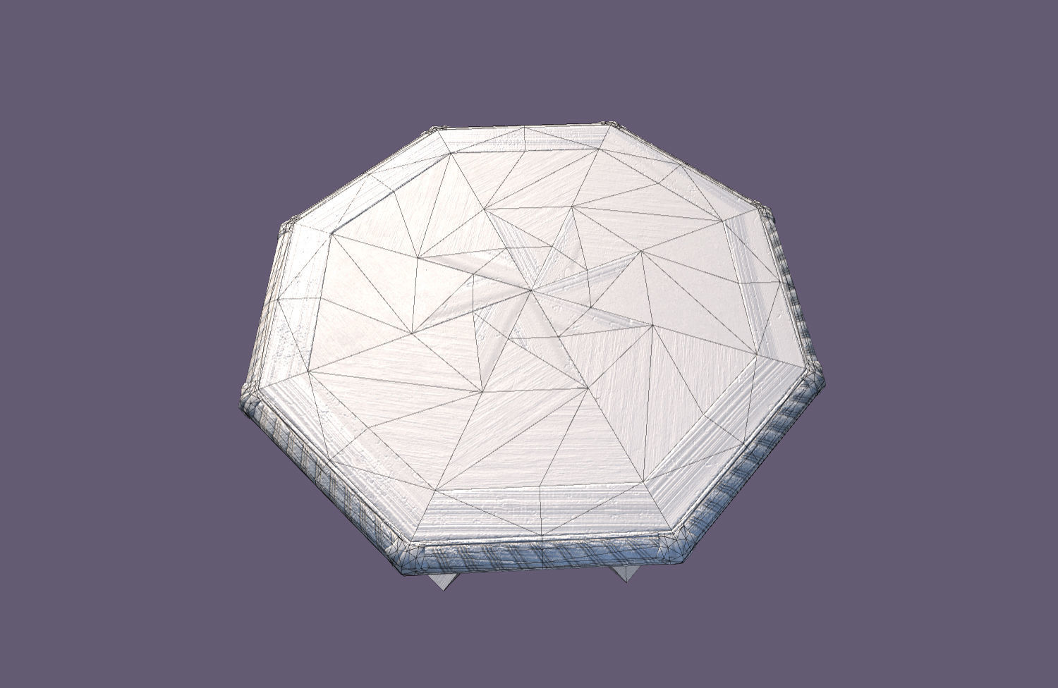 Old medieval round Table Low-poly 3D model_3