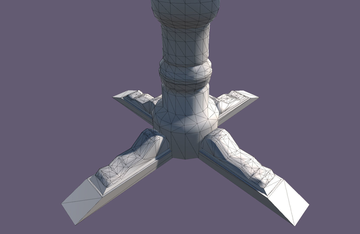 Old medieval round Table Low-poly 3D model_9