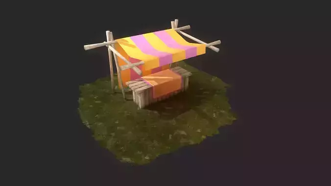 Medieval Market Low-poly 3D model