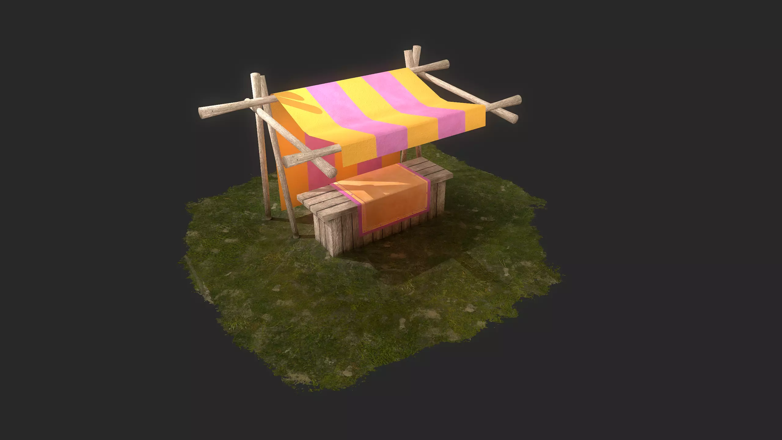 Medieval Market Low-poly 3D model