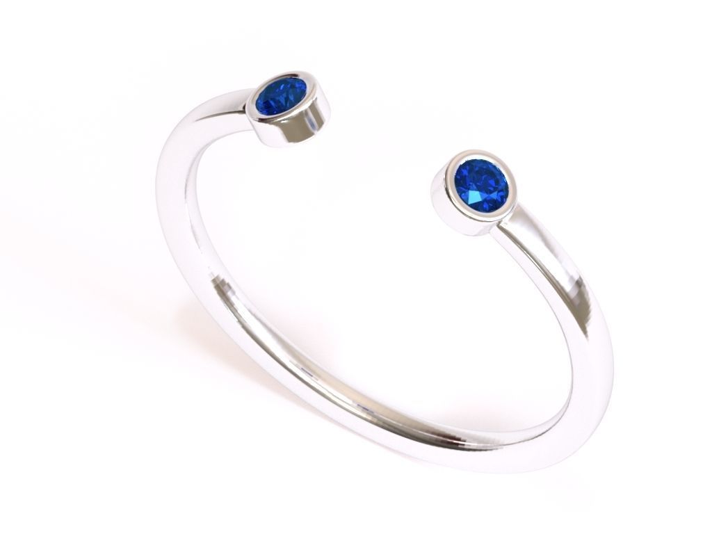 Dual Diamond Ring 3D print model_3