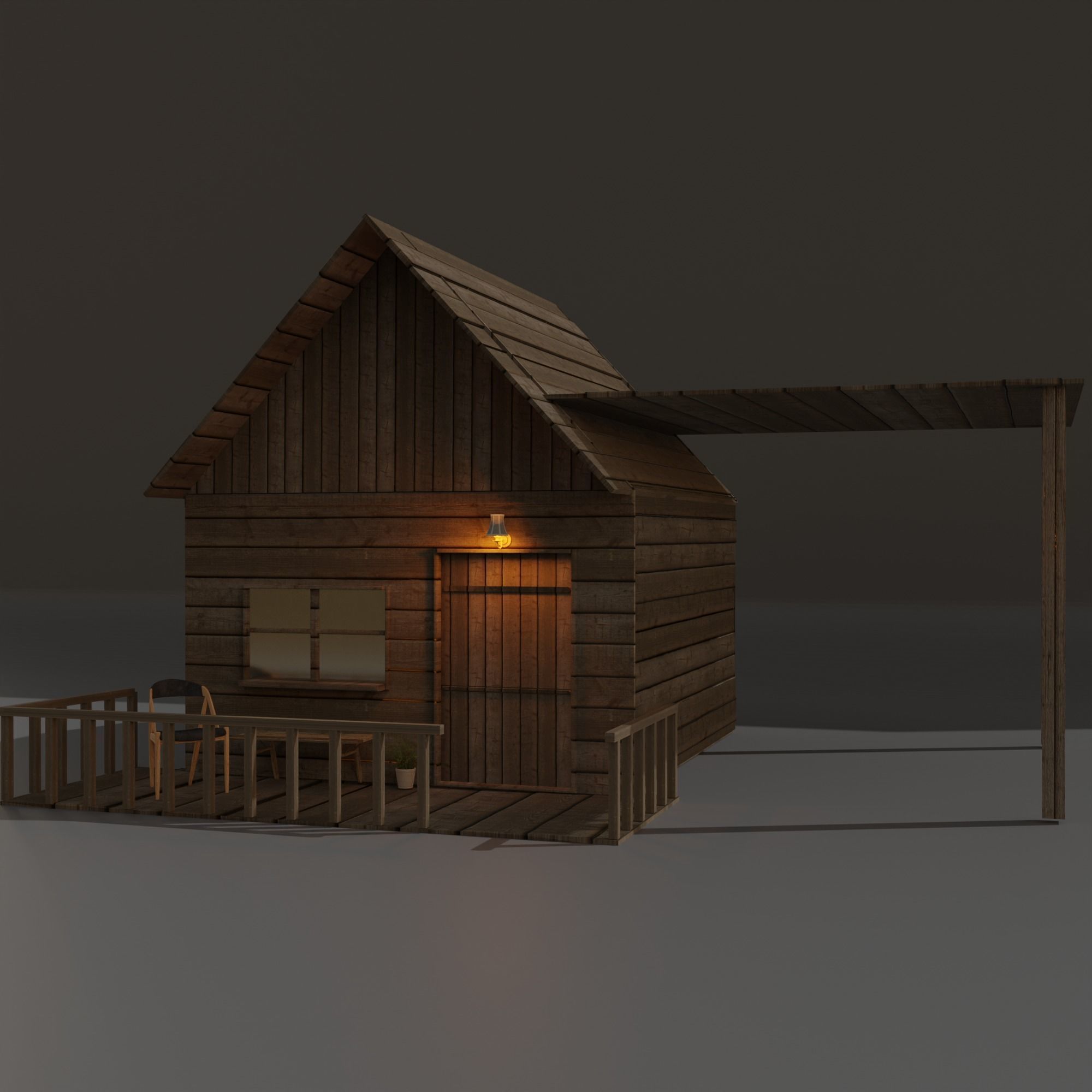 Wood House 3D model CGTrader