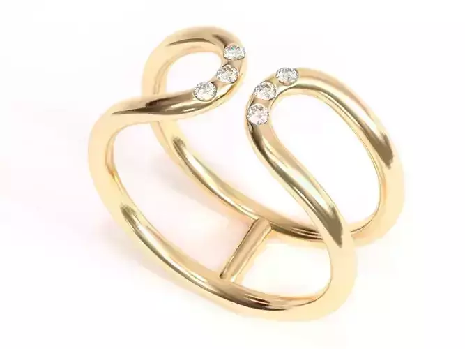 Double Band With Diamonds 3D print model