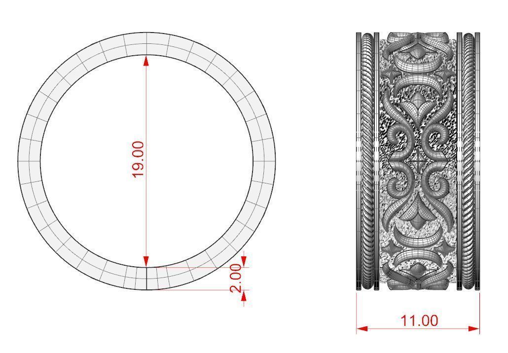 Viking Ring 3D print model_7