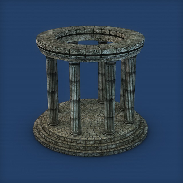 Stone Oracle Temple 3D Model 3D model_4