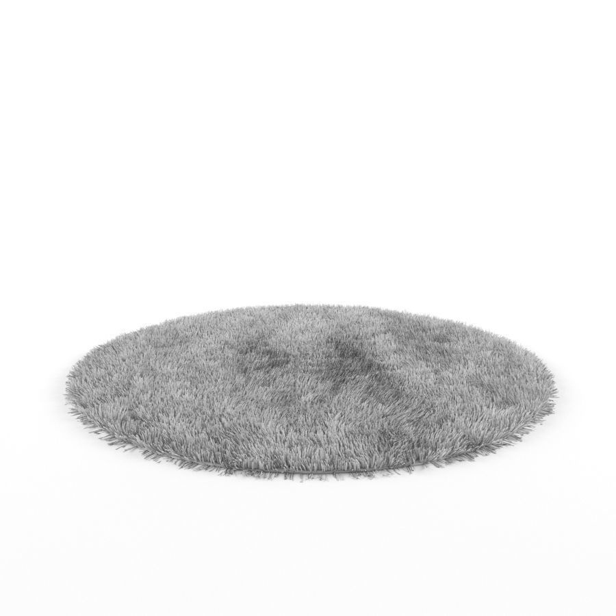 Round and hairy carpet 3D model_1