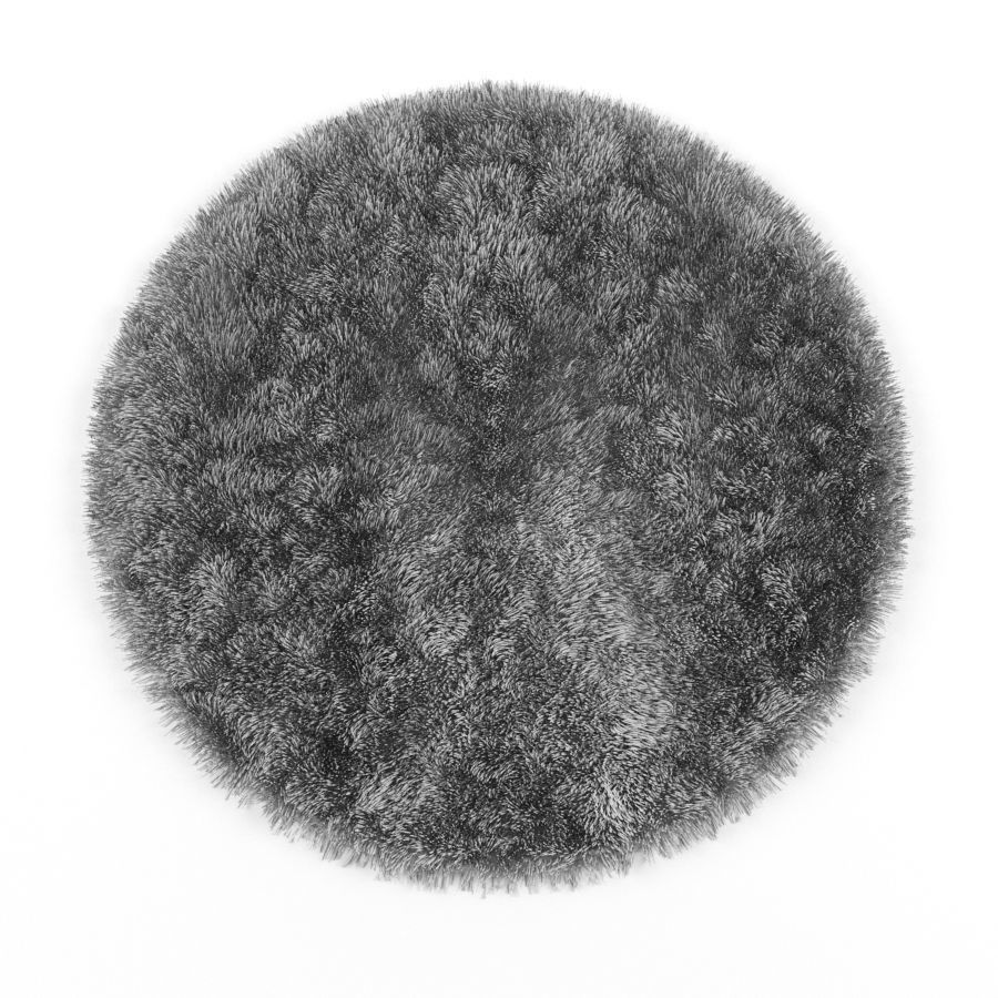 Round and hairy carpet 3D model_2