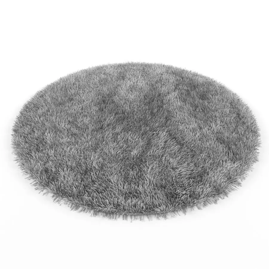 Round and hairy carpet 3D model_0
