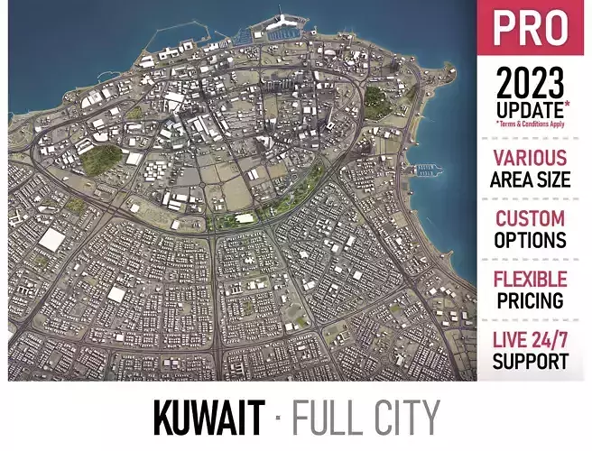 Kuwait Low-poly 3D model