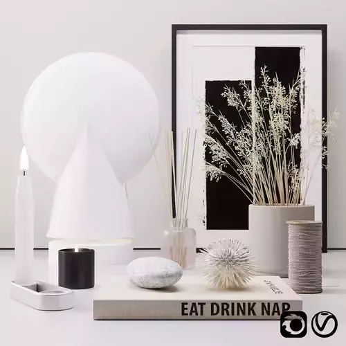 Decorative set with lamp 3D model