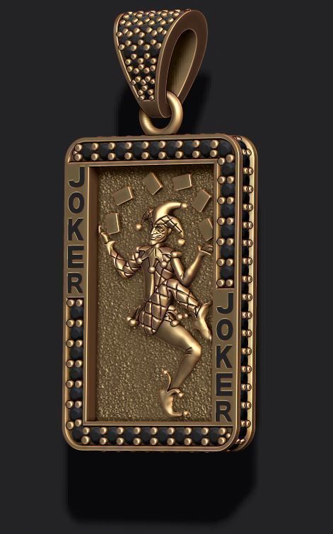 Joker playing card pendant 3D print model_5