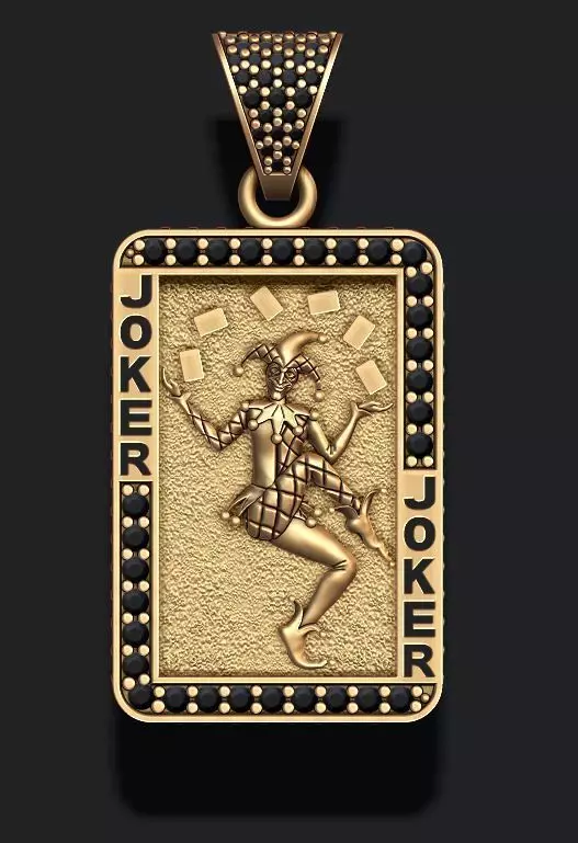 Joker playing card pendant 3D print model_0