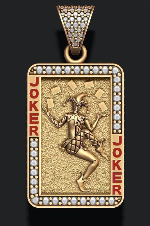 Joker playing card pendant 3D print model_1