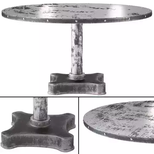 Viktor Industrial Solid Metal and Cast Iron Dining Table 3D model
