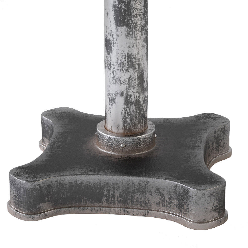 Viktor Industrial Solid Metal and Cast Iron Dining Table 3D model_1