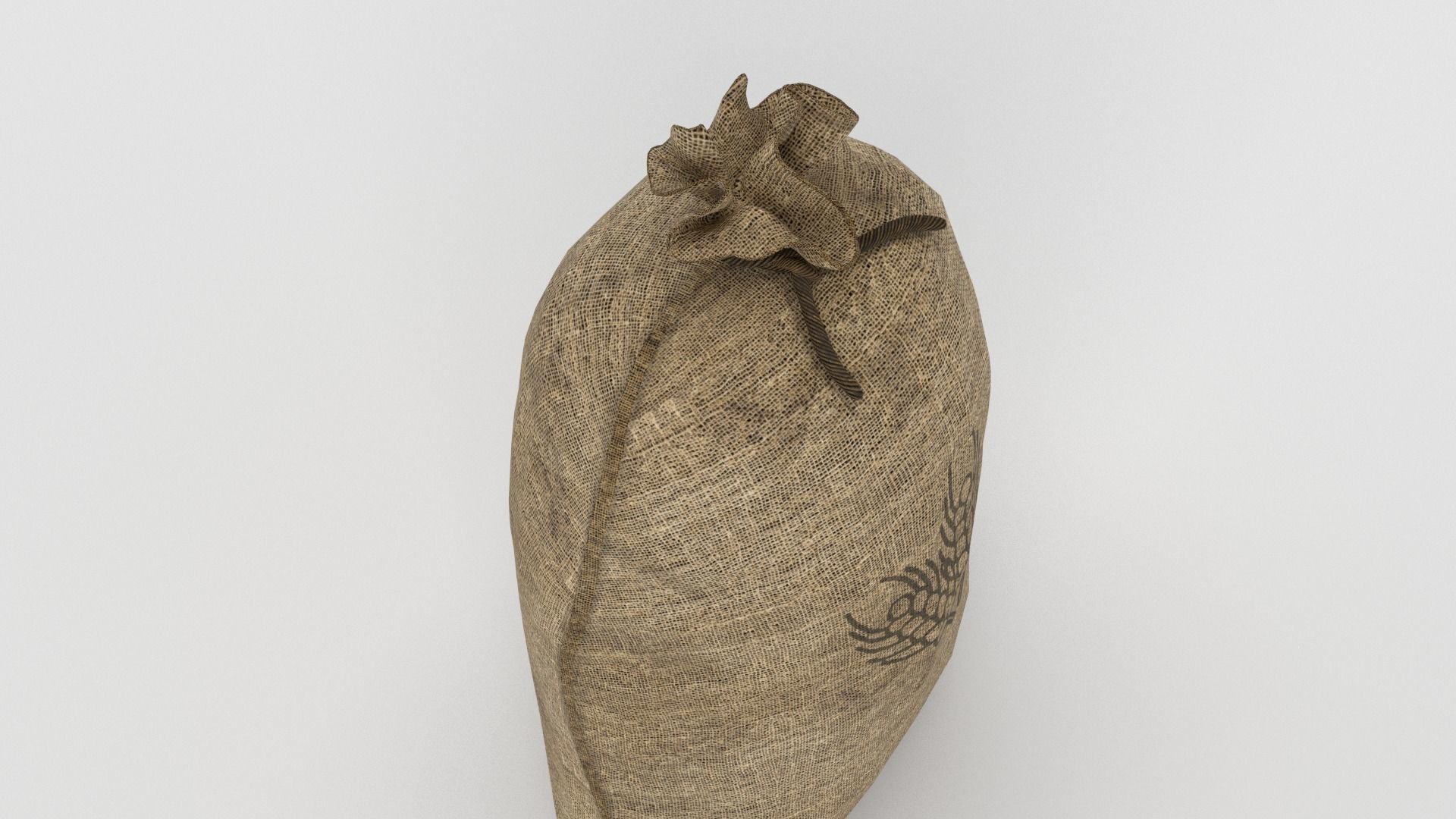 Food Sack Grain Tied 3D Model Low-poly 3D model_5