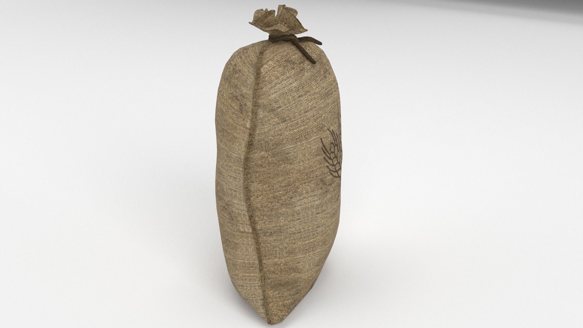Food Sack Grain Tied 3D Model Low-poly 3D model_4
