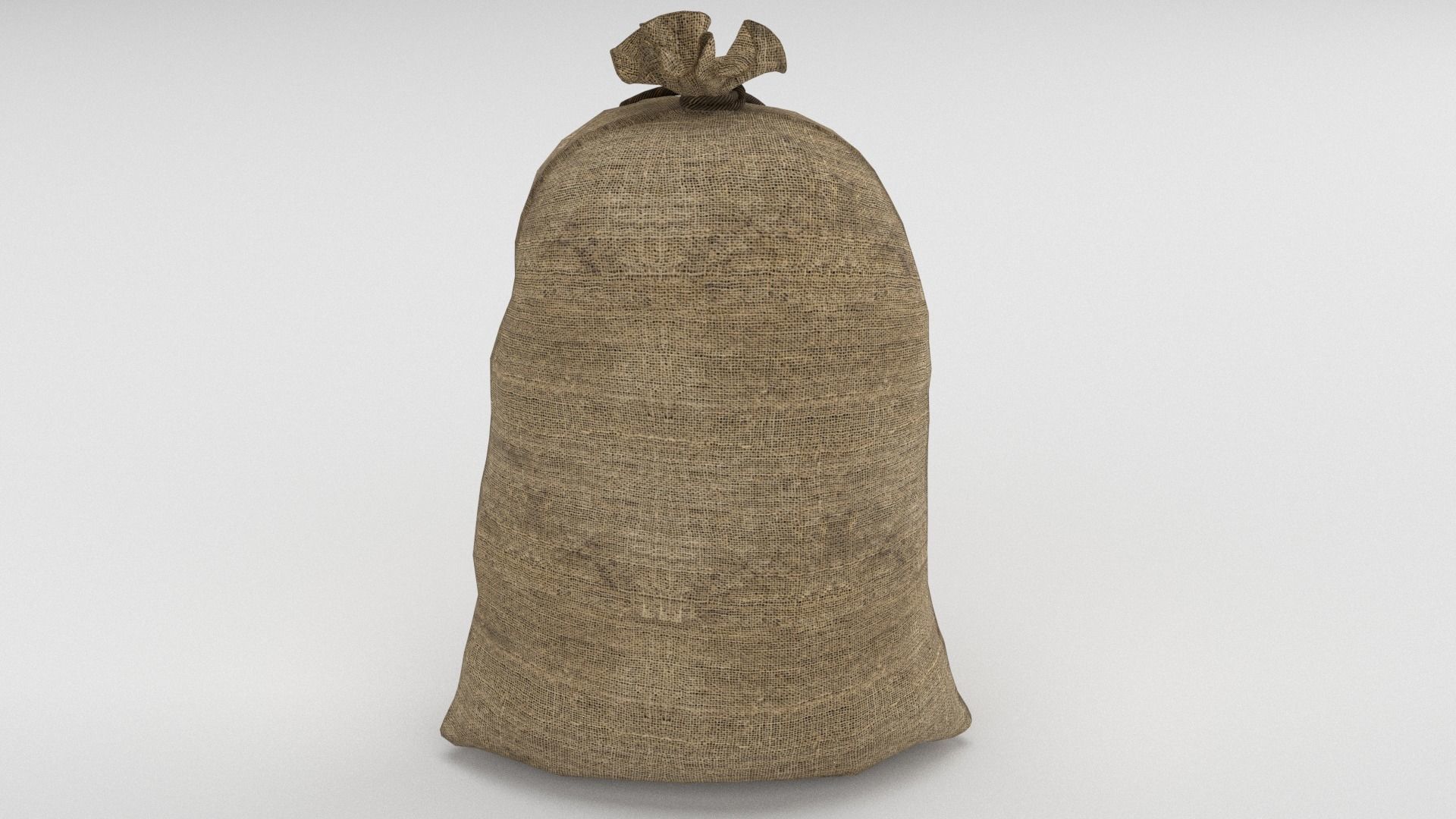 Food Sack Grain Tied 3D Model Low-poly 3D model_3