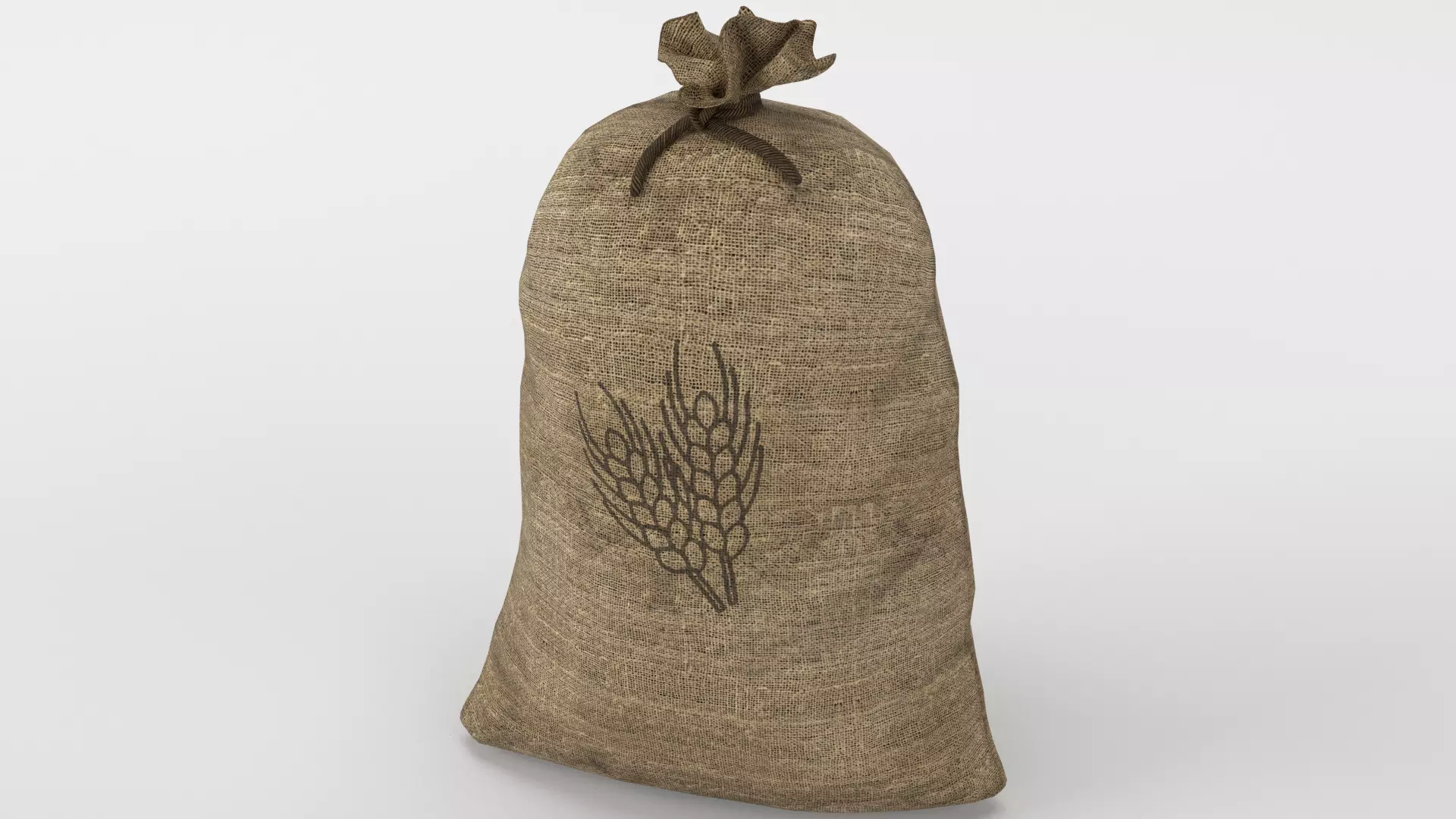 Food Sack Grain Tied 3D Model Low-poly 3D model_0