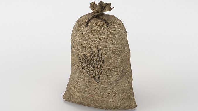 Food Sack Grain Tied 3D Model Low-poly 3D model