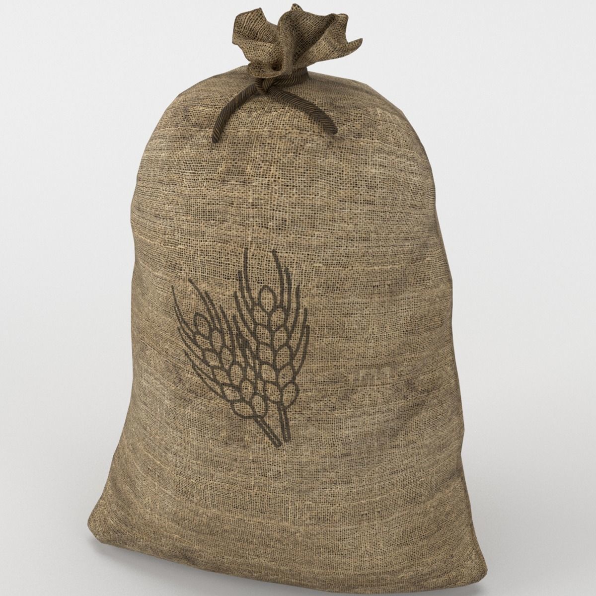 Food Sack Grain Tied 3D Model Low-poly 3D model_2