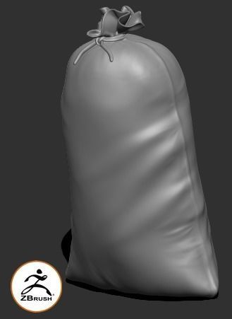 Food Sack Grain Tied 3D Model Low-poly 3D model_10