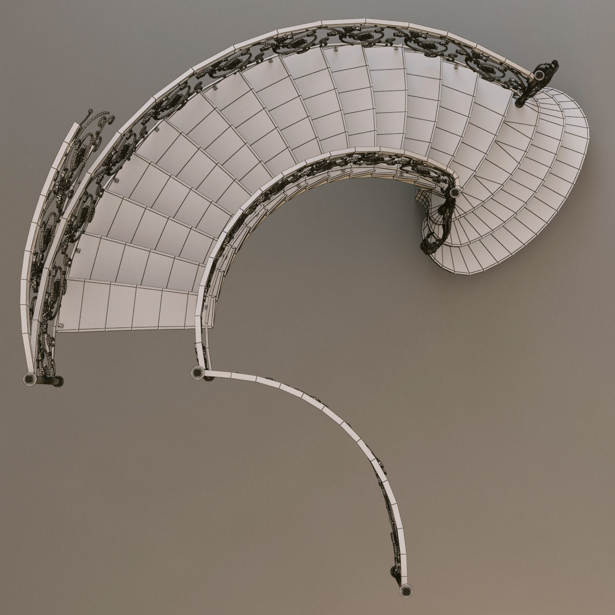 classical Staircase 3D model_7